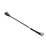 Fuwok Leather Riding Crop and Whip with Leather Keeper (11.81inch/30cm)