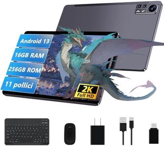 AOCWEI Android 13 Tablette 11 Pouces Écran 2K Octa-Core 16Go+256Go (512Go TF) 5G WiFi |2000 * 1200 |8600mAh |4 Haut parleurs |13MP+2MP+5MP |Bluetooth 5.0| Tablette avec Clavier et Souris |Gris