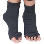 SPANCIA Foot Alignment Socks Cotton | 5 Toe Separator | For Foot Pain Relief | Bunion Corrector | Hallux Valgus | Plantar Fasciitis | 1 Pair (Black)