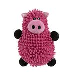 goDog Mopz Pig Squeaky Plush Dog Toy, Chew Guard Technology - Pink, Large