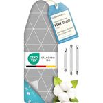 smart&gentle Turbo ironing board cover 140x40 in 5 sizes for steam irons designed in Germany - ironing board cover with 5 layers extra thick XXL for ironing surface dimensions 130-140 x 38-45 cm