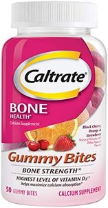 Caltrate Gummy Bites (Black Cherry, Strawberry, Orange Flavors, 50 Count) Calcium And Vitamin D3 Supplement, 500 Mg