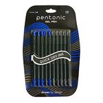 Pentonic 0.6 mm Gel Pen Blister Pack | Black Body | Blue & Black Ink | Set of 10