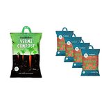 TrustBasket Organic Vermicompost Fertilizer Manure for Plants - 5 KG & Garden Red Soil - 20 Kg Combo