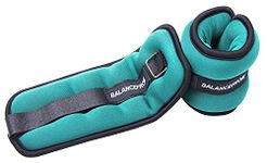 BalanceFrom Fully Adjustable Ankle Wrist Arm Leg Weights, 1.5 lbs each (3-lb pair), Green