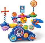 ROHSCE Motorized Spinning Gear Building Toys for Kids, Space Rocket STEM Construction Set, Educational Interlocking Building Blocks Puzzle | Gear Toys for Toddlers Ages 3-8