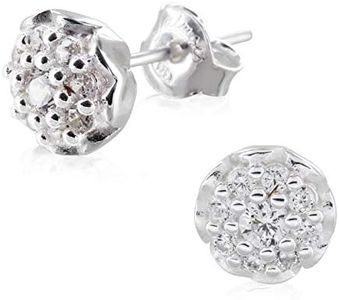 Laimons Women's Stud Earrings Women's Jewellery Leaf Flower Shiny Bud Zirconia 925 Sterling Silver, Silver, Cubic Zirconia