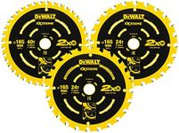 Dewalt DT10397-QZ Elite Series Circular Saw Blade 2X165mm 24T 1X165mm 40T 3 Pack