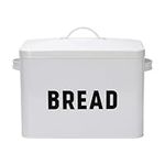 simpa Classic Vintage Inspired Large White Metal Bread Bin