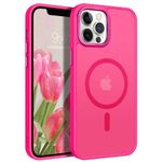 BENTOBEN for iPhone 12 Pro Max Phone Case,[Compatible with MagSafe] Translucent Matte Slim Shockproof Women Men Girl Protective Case Cover for iPhone 12 Pro Max 6.7", Hot Pink