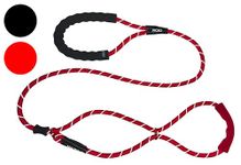 JACXO Figure of 8 Dog Lead - Anti Pull Dog Lead Stop Dog's Pulling - Slip Lead for Dogs with Padded Nose Support & Soft Handle (185cm, Red)