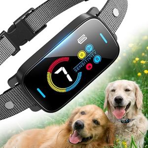SLAYKAM Bark Collar for Large Medium Small for Dogs Smart Automatic Ultrasonic - Rechargeable Anti Barking Training Collar with Waterproof Vibration and Beep 7 Sensitivity