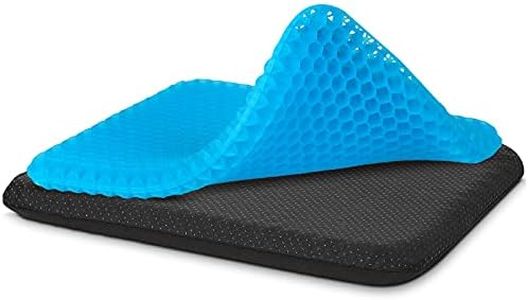 SMRONAR Gel Seat Cushion, Double Thick Breathable Seat Cushion with Non-Slip Cover, Cool Gel Cushion Breathable Chair Cushion for Home Office Chair Car Wheelchair