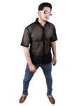 Net Elegance: Jacquard Men's Shirt for Timeless Versatility (Large, Black)