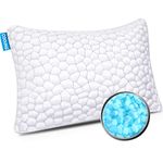 Shredded Memory Foam Pillows for Sleeping Cooling Gel Pillow with Adjustable Loft Bed Pillows for Side and Back Sleepers Removable Cover Queen Size