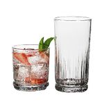 Anchor Hocking Anniston Drinking Glasses Set of 16, Rocks and Tumbler Glasses