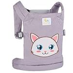 HappyVk- Baby Doll Carrier for Kids- with Cute Kitten Embroidery. Fits Dolls or Stuffed Animals up to 24 inches, Front and Back (as Backpack Carrier)