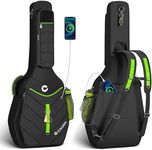 CAHAYA Guitar Case Acoustic Soft - 0.47in Thick Padding 5 Pockets Guitar Gig Bag with Adjustable Shoulder Strap Compatible with 40 41 42in Acoustic Guitars