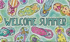 Toland Home Garden 830339 Welcome Summer Sandals 18" x 30" Recycled Mat, USA Produced