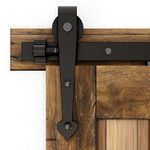 4FT/121cm Sliding Barn Wood Door Hardware Closet Track Kit Single Wooden Door Heart Shape
