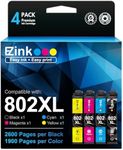 E-Z Ink (TM) Remanufactured Ink Cartridge Replacement for Epson 802XL 802 T802XL T802 to use with Workforce Pro WF-4740 WF-4730 WF-4720 WF-4734 EC-4020 EC-4030 (1 Black, 1 Cyan, 1 Magenta, 1 Yellow)