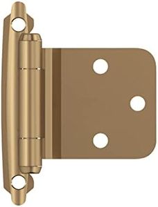 Amerock BPR7630CZ | Reverse Bevel Face Frame Cabinet Hinge | Variable Overlay Self Closing Face Mount | Champagne Bronze | Kitchen Cabinet Door Hinge | 1 Pair/2 Pack | Functional Hardware