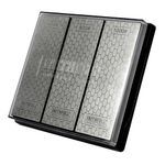 Faithfull Diamond Whetstone Sharpening Kit. 3 Stones: 400G Coarse, 600G Medium And 1000G Fine Includes Non Slip Base Unit