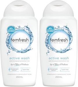 Femfresh Active Intimate Wash 250ml - With Ginseng Extract & Silver-Ion Technology, pH & Microbiome Balanced, 94% Natural Origin Ingredients, Hypoallergenic & Soap-Free - Up to 12hrs Freshness