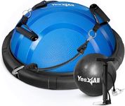 Yes4All Upgrade Combo Half Balance Trainer Ball with Resistance Bands & Pilates Ball (Black, Blue) for Training Core Strength