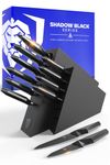 DALSTRONG Knife Block Set - 12-Piece - Shadow Black Series - Black Titanium Nitride Coated - High Carbon - 7CR17MOV-X Vacuum Treated Steel - Premium Kitchen Knife Set - NSF Certified