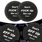 Pincuttee 2 Pack Car Cup Hoder Coaster,Silicone Cup Holder Coaster,Auto Cup Holder Coaster Universal Fit,Don't Fuck up The car Coaster