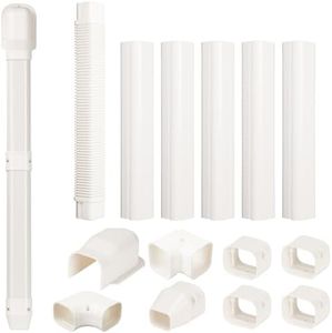 BEWAVE AC Line Cover Kit, Decorative PVC Tubing Cover Kit for Mini Split Air Conditioners and Heat Pumps, 3" 10 Ft
