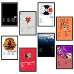 SAW A4 Size Kanye West Music Album Art Wall Posters, 8x12 inch, Multicolored Wall Décor Art for Bedroom, Living Room, Pack of 8 (Color- Multicolor)