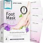 Award-Winning Foot Peeling Mask - Dr. Pedicure Foot Peel Masks (4 Pairs, Lavender) - Moisturizing Foot Masks That Remove Dead Skin, Exfoliating Foot Mask for Dry Cracked Feet, Feet Peeling Mask