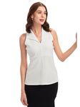 Selvia Women's Lycra Solid Sleeveless Regular fit Casual Top (744TK11811N-M_White)