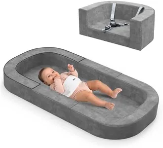 cutebeams 4-in-1 Baby Travel Bed and Sofa, Portable Bassinet, Floor Bed for Infants and Toddlers, Light Gray