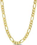 Figaro Chain for Men - Mens Silver Chain - Silver Chain for Women - Sterling Silver Figaro Chain for Women - Silver Chain for Men - Cadena de Plata 925 para Hombre - Chain Necklace for Men and Women- (Fiagro - Yellow - 5.5MM - 20in)