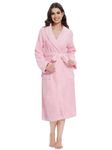 Rosyline Robe for Women Womens Kimono Fleece Bathrobe Plush Long Warm Robe Pink S