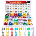 Nilight - 50019R 272pcs Standard & Mini & Low Profile Mini Blade Fuse Assortment, 2A 5A 10A 15A 20A 25A 30A 35A Replacement Fuses for Car Boat Truck SUV Automotive