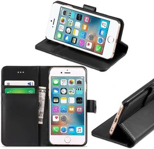 RASH Accessories Case for Apple iPhone 6/6S Cover Leather Flip Wallet Black