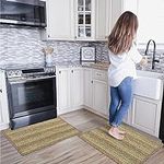 Homespice Fiesta Country Kitchen Rugs Sets 2x3' + 27x72, Rustic Rugs, Stain-Resistant Braided Rugs, and Washable Rug Runners