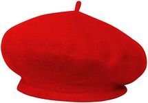 trixes French Beret - Fancy Dress Theme Hat – One Size - Colour Red