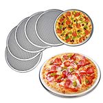 6 Packs Aluminum Alloy Pizza Pan with Holes, 9 Inch Commercial Grade Pizza / Baking Screen for Oven Round Pizza Crisper Tray Pizza Baking Tray for Home Restaurant, Seamless (9-Inch, Pack of 6)