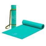 WiseLife Classic Yoga Mat + Sleek Yoga Strap for Men and Women | Extra Thick Extra Long Extra Wide Exercise floor mat for Gym, Workout, Home Fitness, Yoga and Pilates (8MM-Teal)