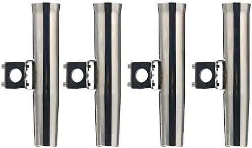 Amarine Made Stainless Rail Mounted Clamp on Rod Holder for Rails 22mm (7/8") to 25mm (1") (4-Pack)