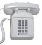 Cortelco 250015-VBA-20M Desk w/ Volume WHITE ITT-2500-V-WH by Cortelco