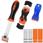 Serplex® Razor Blade Scraper, 3 Pack Razor Scraper Tool with 20 Plastic and 20 Metal Razor Blades, Razor Blade Scraper Tool Razor Scraper Glue Remove Tool for Removing Stickers, Labels on Wall, Glass