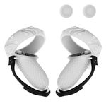 (1 Pair) Orzero Silicone Controller Cover Compatible for Quest 2, Anti-Throw Soft Protective VR Gaming Headset Handle - White