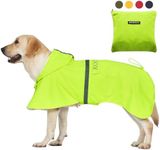 KOOGAL Pet Large Dog Raincoat Apparel Poncho Waterproof for Medium Large Sized for Dog Raincoat Clothes Jacket(Fluor Yellow,6XL)