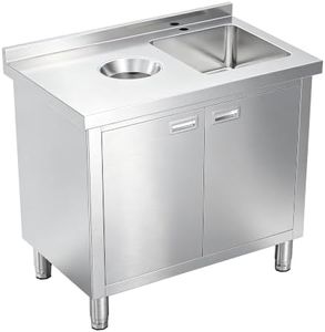 Jocisland 24x36 Inch Stainless Steel Double-Drawer Cabinet